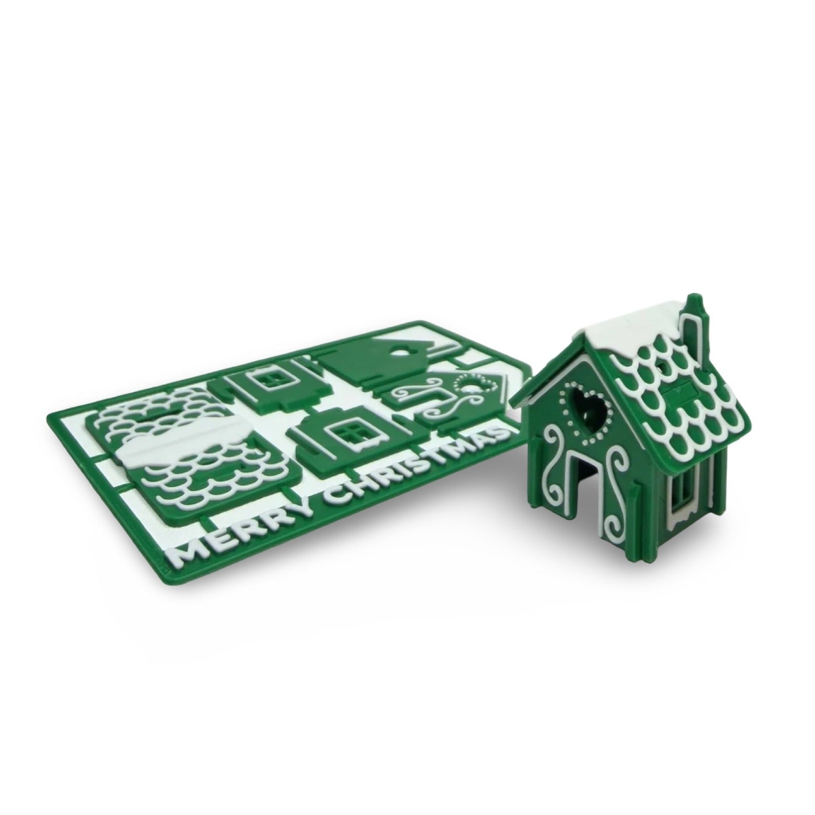 Green Christmas Gingerbread Mini House Kit — 4 Pack