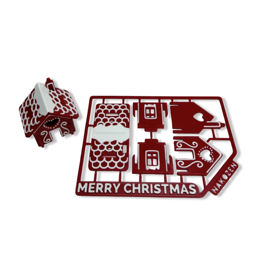 Red Christmas Gingerbread Mini House Kit — 4 Pack